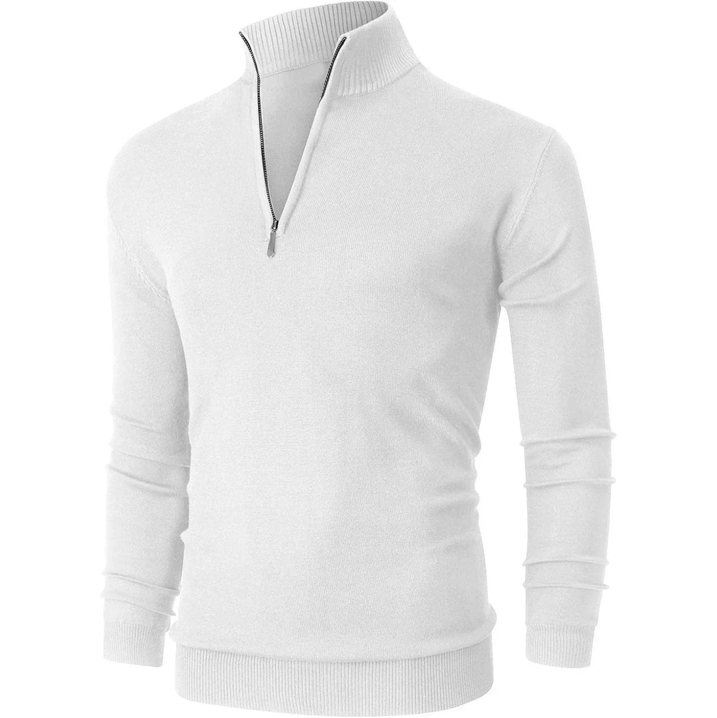 Dolcevita Uomo Con Mezza Cerniera Caldo Inverno Streetwear Collo Alto Versatile Ufficio Tempo Libero