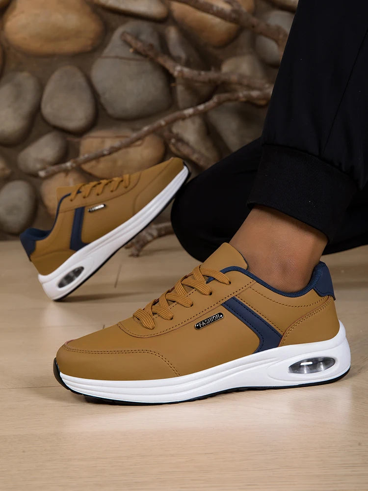 Scarpe Sportive Da Uomo Impermeabili In Pelle Casual Antiscivolo Da Passeggio E Tennis Con Aumento Di Altezza