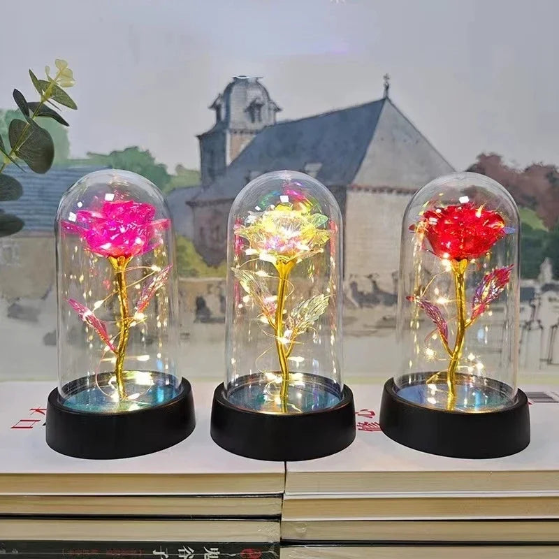 Rosa Artificiale LED Eterna Regalo Di San Valentino Per Fidanzata Rosa Eterna Decorazioni Nozze Regali Natale