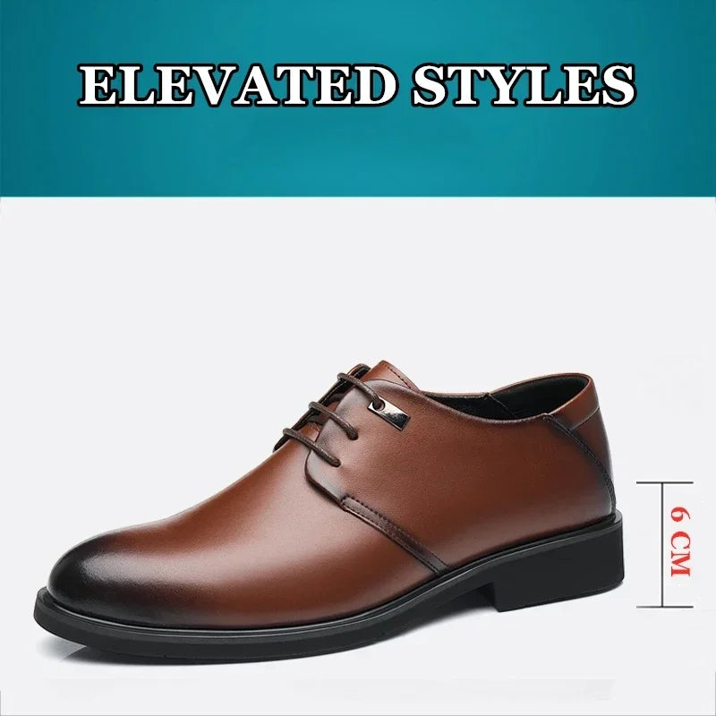 Scarpe Da Uomo Con Aumento Altezza 6 Cm Traspiranti Con Soletta Invisibile Per Uso Quotidiano