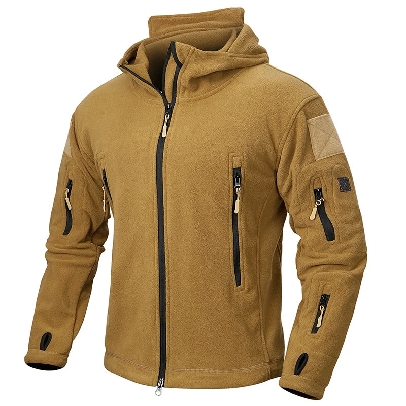 Giacca Invernale In Pile Tattico Da Uomo Calda Con Cappuccio Esterno Polare Escursionismo Sportiva Casual Con Zip