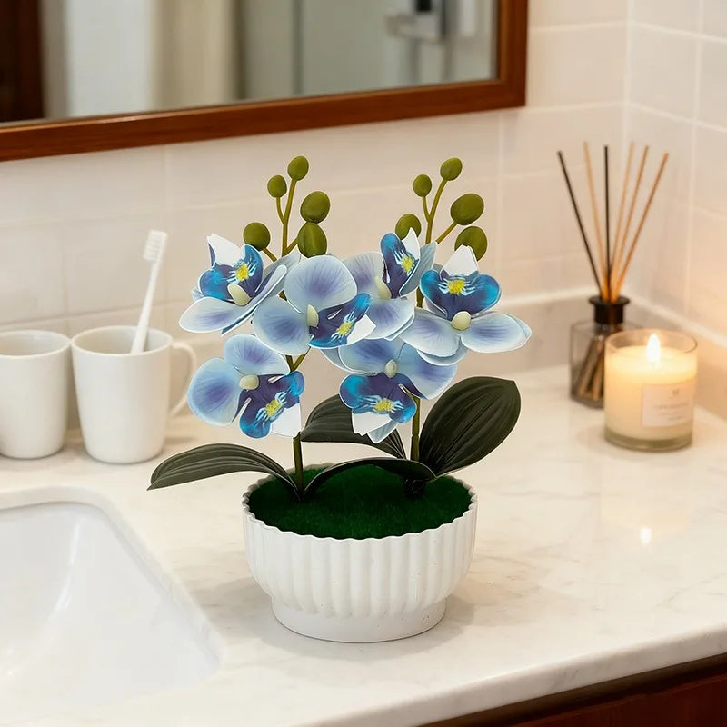Due Set Di Tre Fiori Simulati Orchidee A Farfalla Piante In Vaso Decorazioni Per La Casa Regalo Di San Valentino