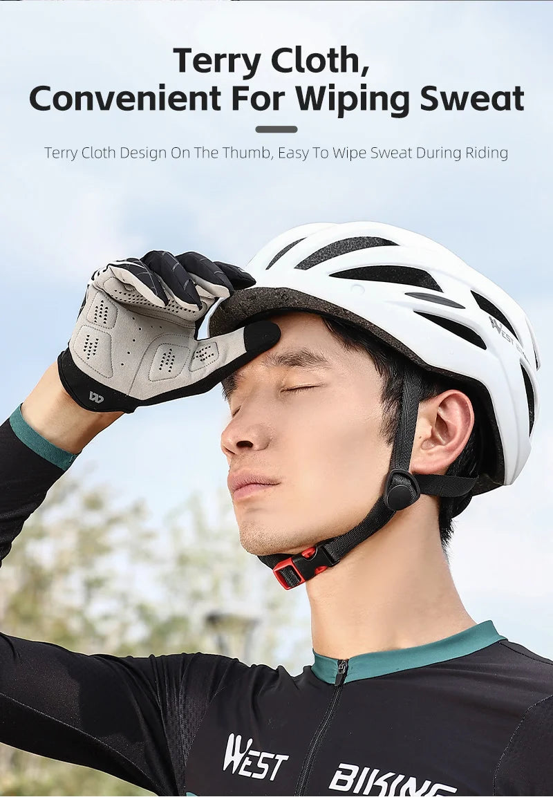 West Biking Guanti da Ciclismo Mezze Dita Spider Pattern Estivi Touch Screen per Bici da Strada e Mountain Bike