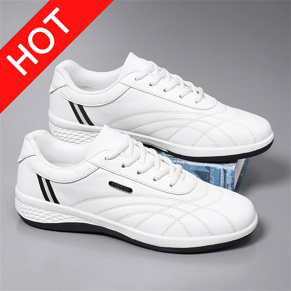 Scarpe Da Uomo Casual In Pelle Stringate Da Passeggio Per Esterni Bianco Nero Taglia 10