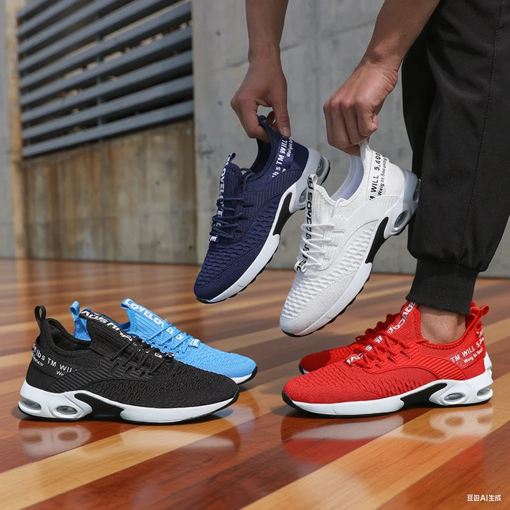 Scarpe sportive da uomo con suola spessa con design alla moda Scarpe comode e traspiranti Scarpe da trekking all'aperto Zapatillas Hombre De Segu