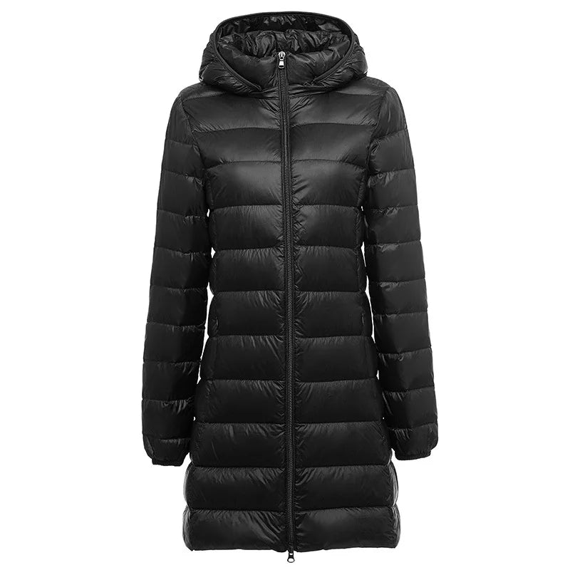 Piumino Leggero Da Donna Di Media Lunghezza Per Autunno Inverno 2025 Moda Semplice Temperamento Senza Cappuccio
