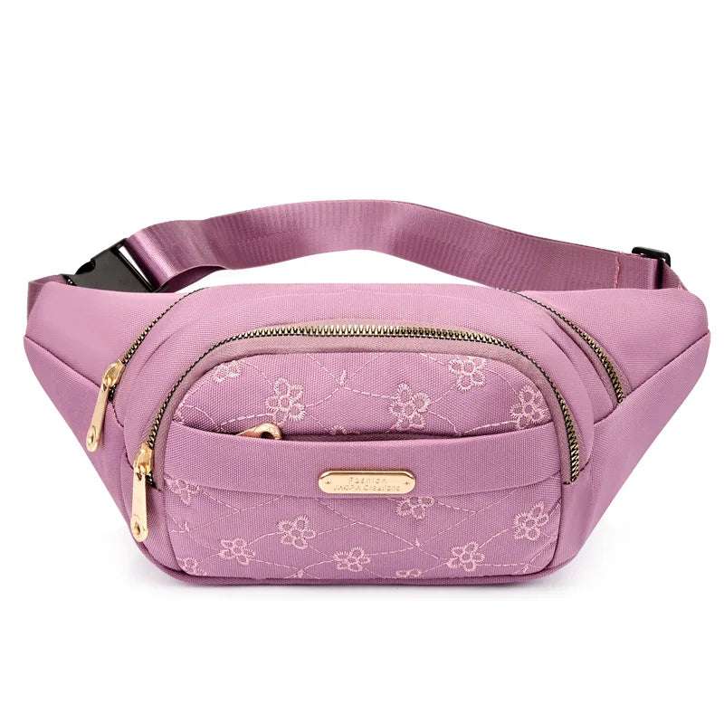 Marsupio da Donna Impermeabile in Tessuto Oxford Borsa a Cintura e Tracolla Borsa a Banana Moda Femminile
