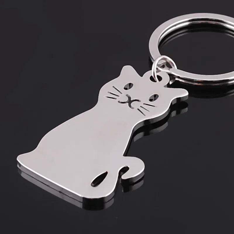 Portachiavi Per Cani E Gatti Carino Per Donna Gattini Fortunati Per Auto Uomo S056 Argento