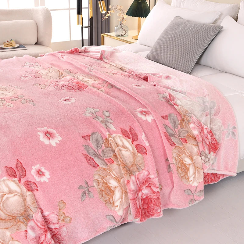 Bonenjoy 1 Pezzo Coperta In Pile Floreale Rettangolare Per Divano E Casa Morbida Calda Confortevole Plaid Da Viaggio
