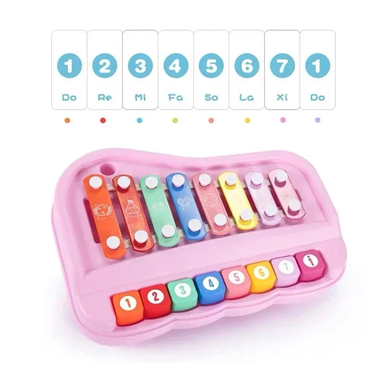 Xilofono A 8 Note E Pianoforte Montessori Per Bambini 2 In 1 Educativo Da Viaggio