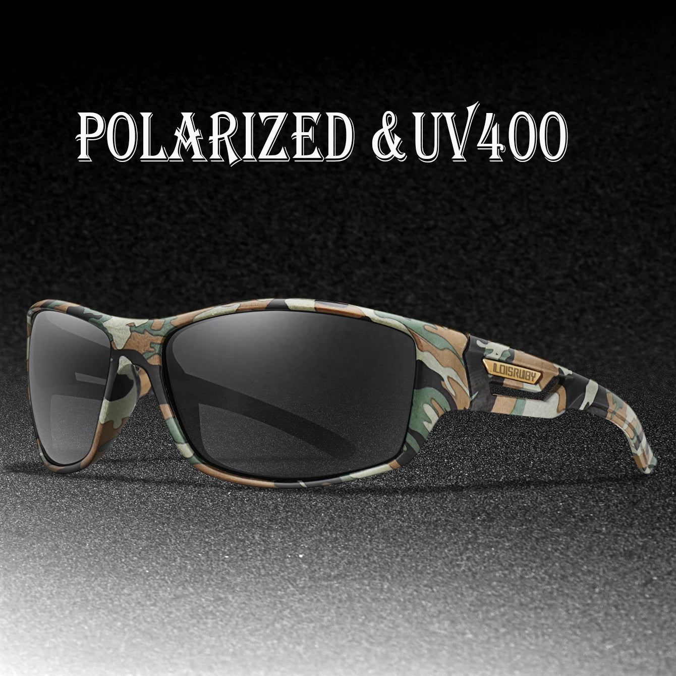 LOISRUBY Occhiali Da Sole Polarizzati Da Pesca Uomo Camouflage Guida Sport All Aperto Ciclismo E Corsa UV400 Attrezzatura
