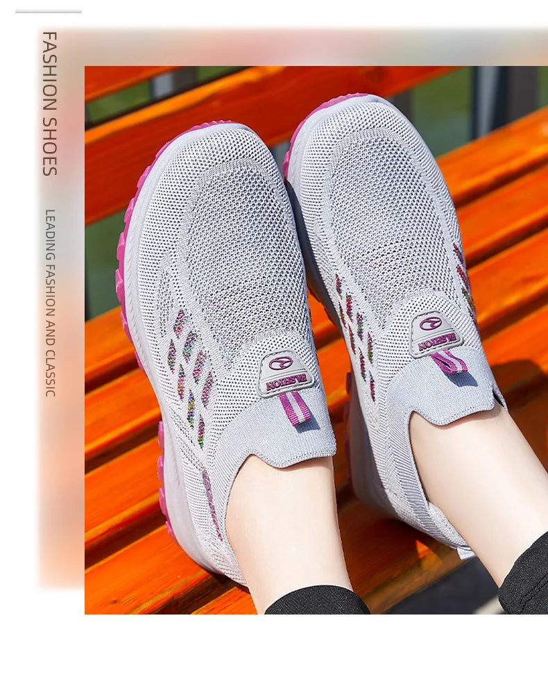 TaoBo scarpe da passeggio 2023 estate nuove scarpe da donna traspiranti senza pizzo suola morbida calzini Sneakers Comfort scarpe sportive da donna Tennis