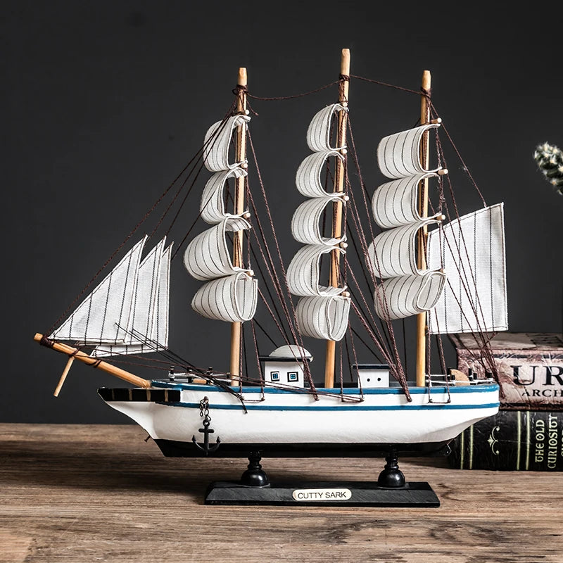 Modello Di Barca A Vela In Legno Per Decorazioni Della Casa In Stile Mediterraneo Accessori Regalo Compleanno