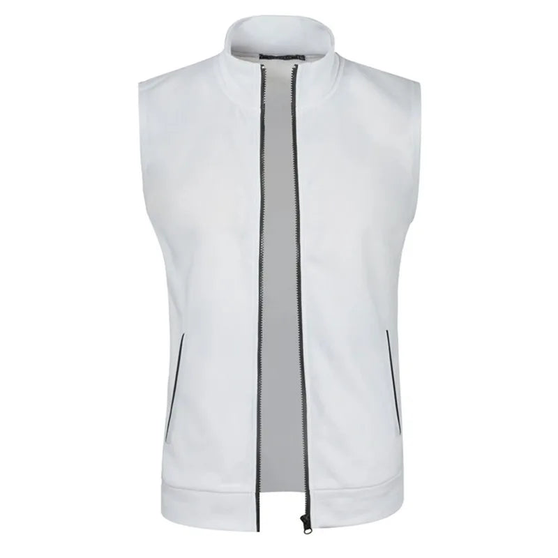 Gilet Senza Maniche Con Cerniera Da Uomo Autunno Traspirante Esterno Streetwear Dolcevita