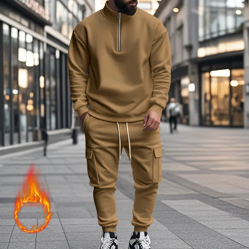 Pantaloni Sportivi Con Cerniera Calda In Velluto Da Uomo Casual Autunno Inverno 2024