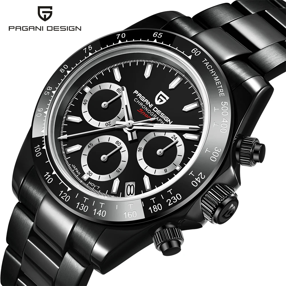 PAGANI DESIGN 2024 PD1644 Orologio Da Polso Uomo Quarzo Cronografo 100M Vetro Zaffiro Quadrante Meteorite