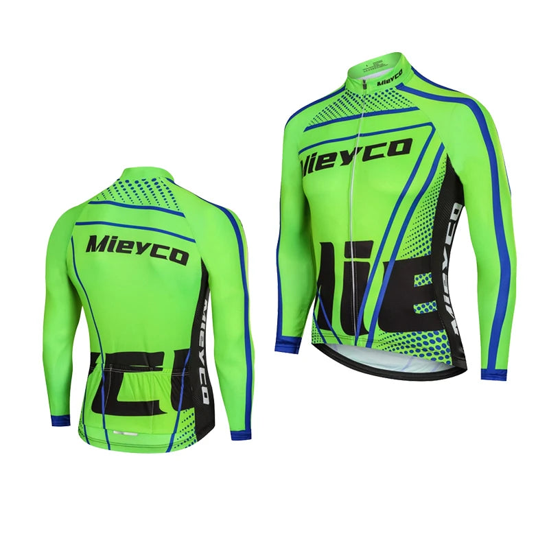 MIEYCOM Abbigliamento Ciclismo Uomo Maniche Lunghe Giacca Traspirante Protezione Solare MTB Corsa Primavera Autunno