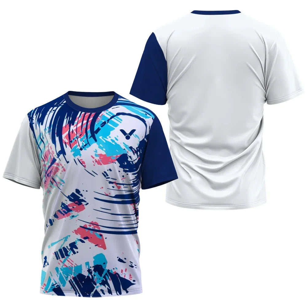 Tshirt Traspirante 2025 Badminton Tennis Uomo Abbigliamento Sportivo Esterno Maniche Corte Morbido Top Fitness