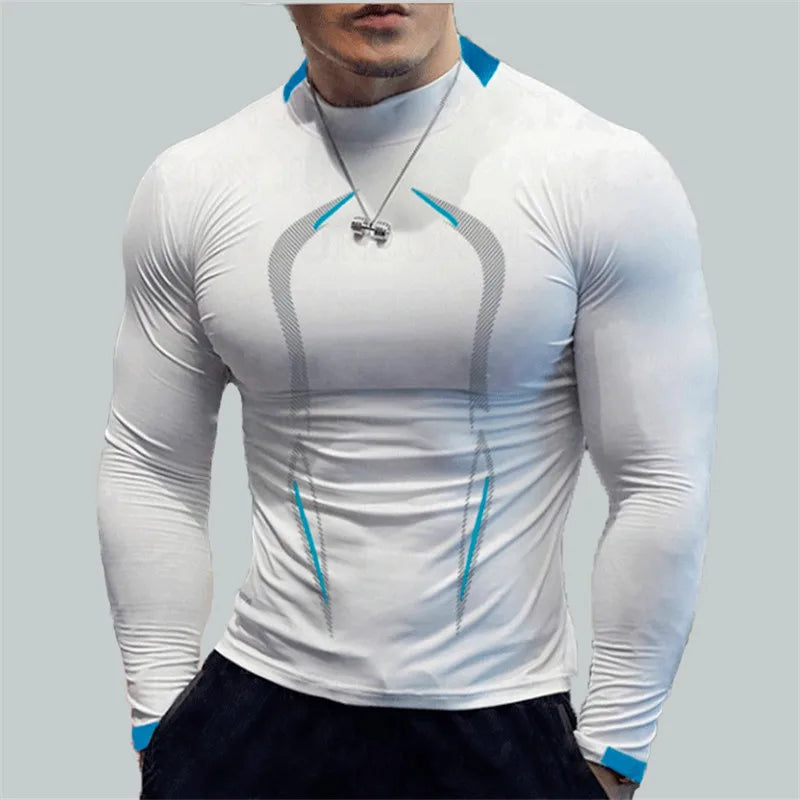 Maglietta Da Corsa Da Uomo Ad Asciugatura Rapida A Maniche Lunghe Per Fitness E Allenamento Palestra Top S5XL