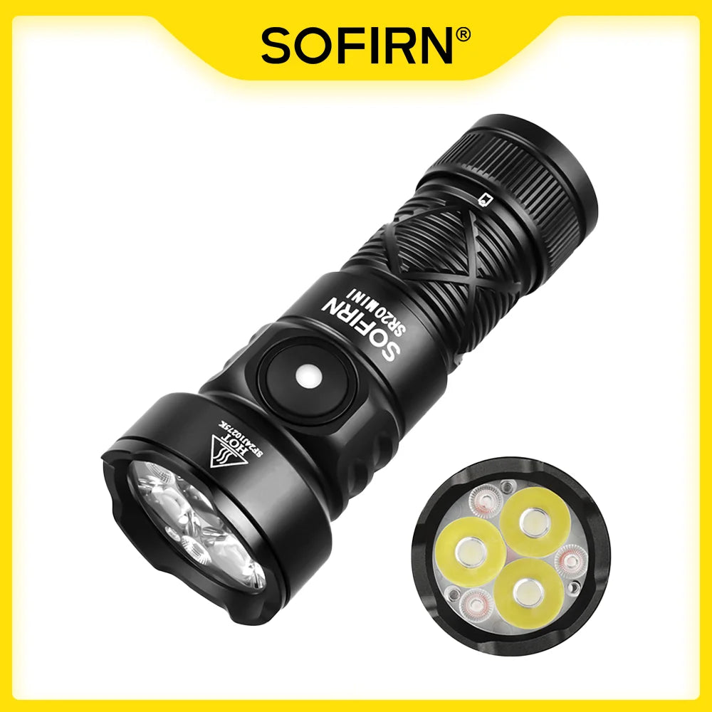 Sofirn SR20 Mini Torcia 1200lm 18350 Luce LED Bianca E Rossa Per Campeggio Caccia Situazioni Emergenza IP68 Impermeabile