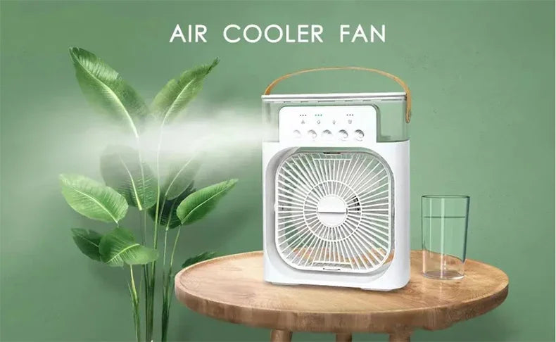Raffreddatore D'Aria Portatile Con Ventilatore A Tre Velocità Umidificatore Luci Notturne LED Per Ufficio Casa Moderna