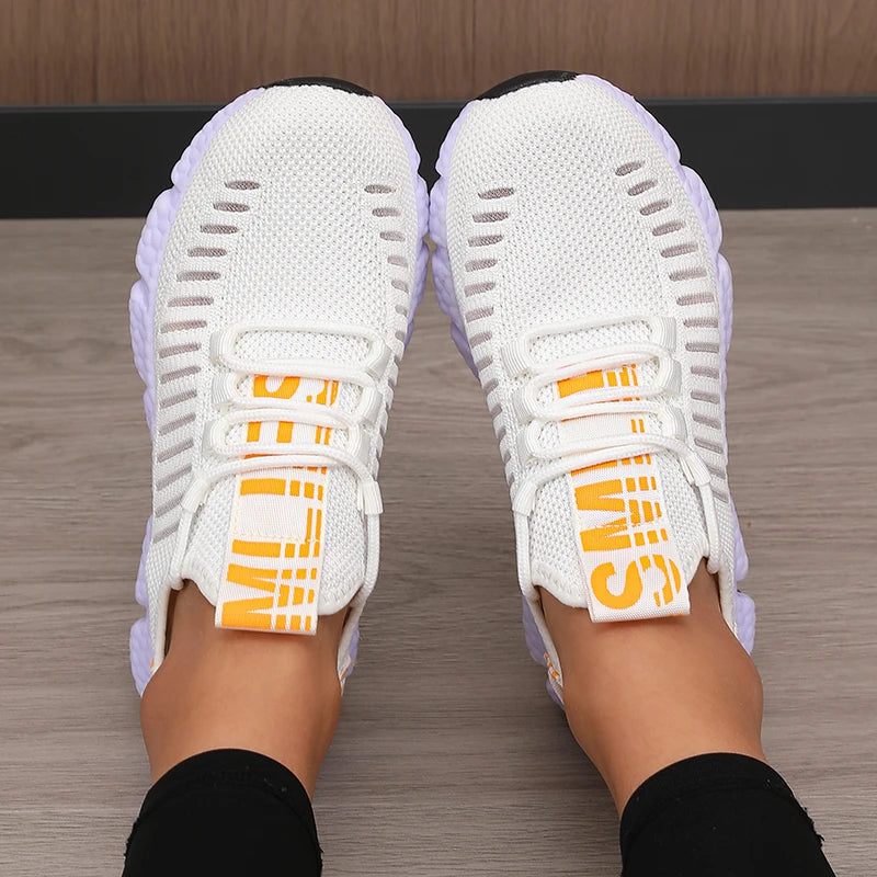 Scarpe sportive da donna Mesh Leggero Suola morbida Cinturino da jogging Traspirante Moda Sport Walking Scarpe basse da tennis casual per uomo