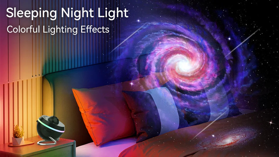 Proiettore Galaxy Star 12 In 1 Con Meteor Lampada Notturna Rotante Space Ball Per Bambini