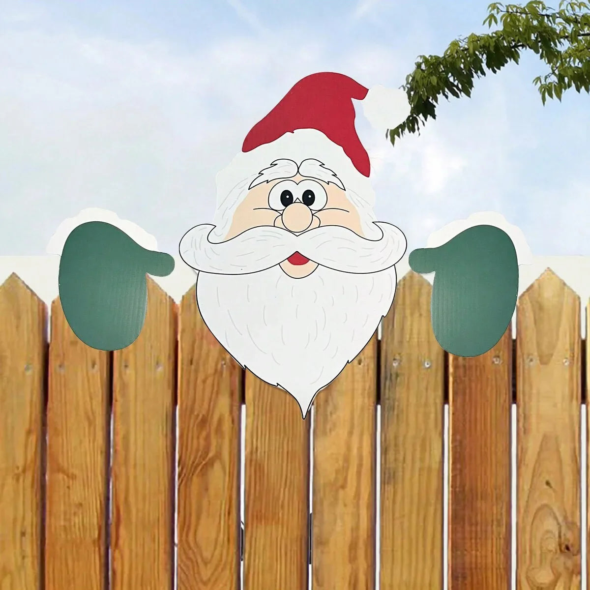 Babbo Natale Peeker Ornamento per Recinzione Giardino Interni Esterni Magico Regalo Fai da Te Famiglie Decoratori