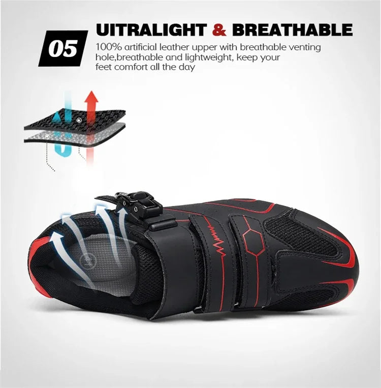 Scarpe Da Ciclismo MTB Da Uomo Traspiranti Antiscivolo Con Tacchetti Sportivi Professionali