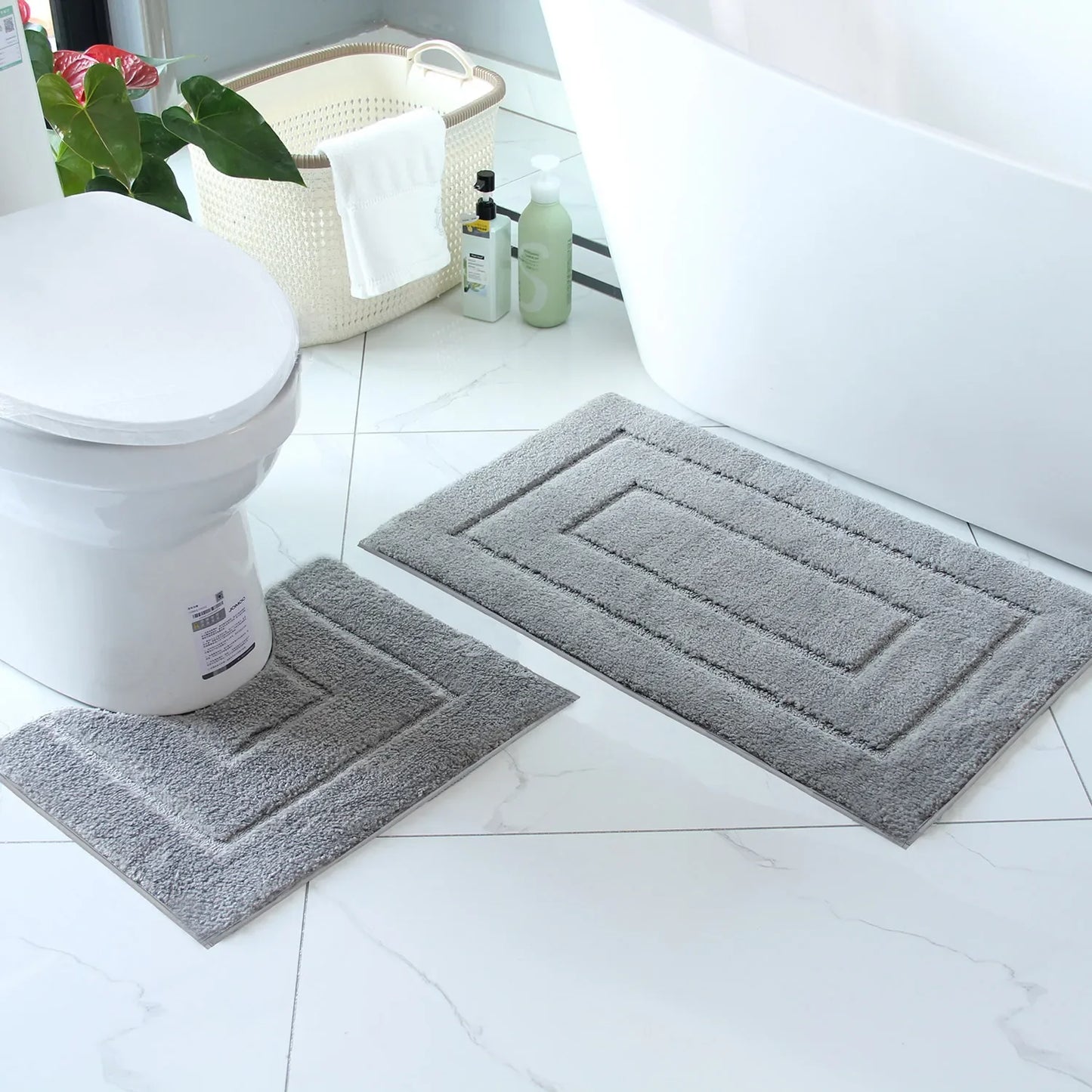 Tappetino Da Bagno In Peluche Antiscivolo Per Vasca E Porta D'Ingresso Assorbente E Confortevole