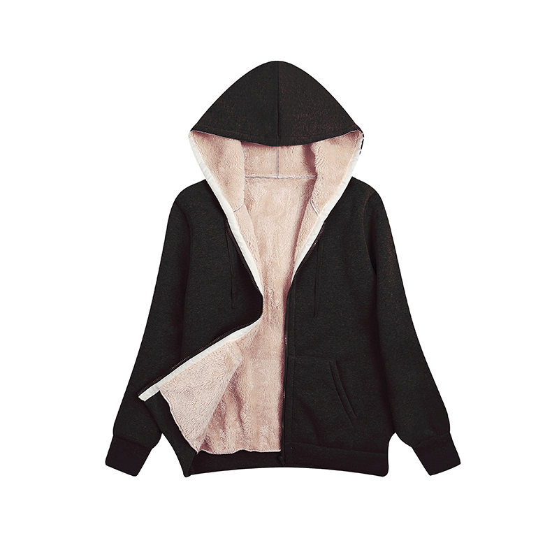 Cappotto Invernale Donna In Peluche Con Cappuccio E Zip Felpa In Pile Calda E Morbida Con Pelliccia Artificiale