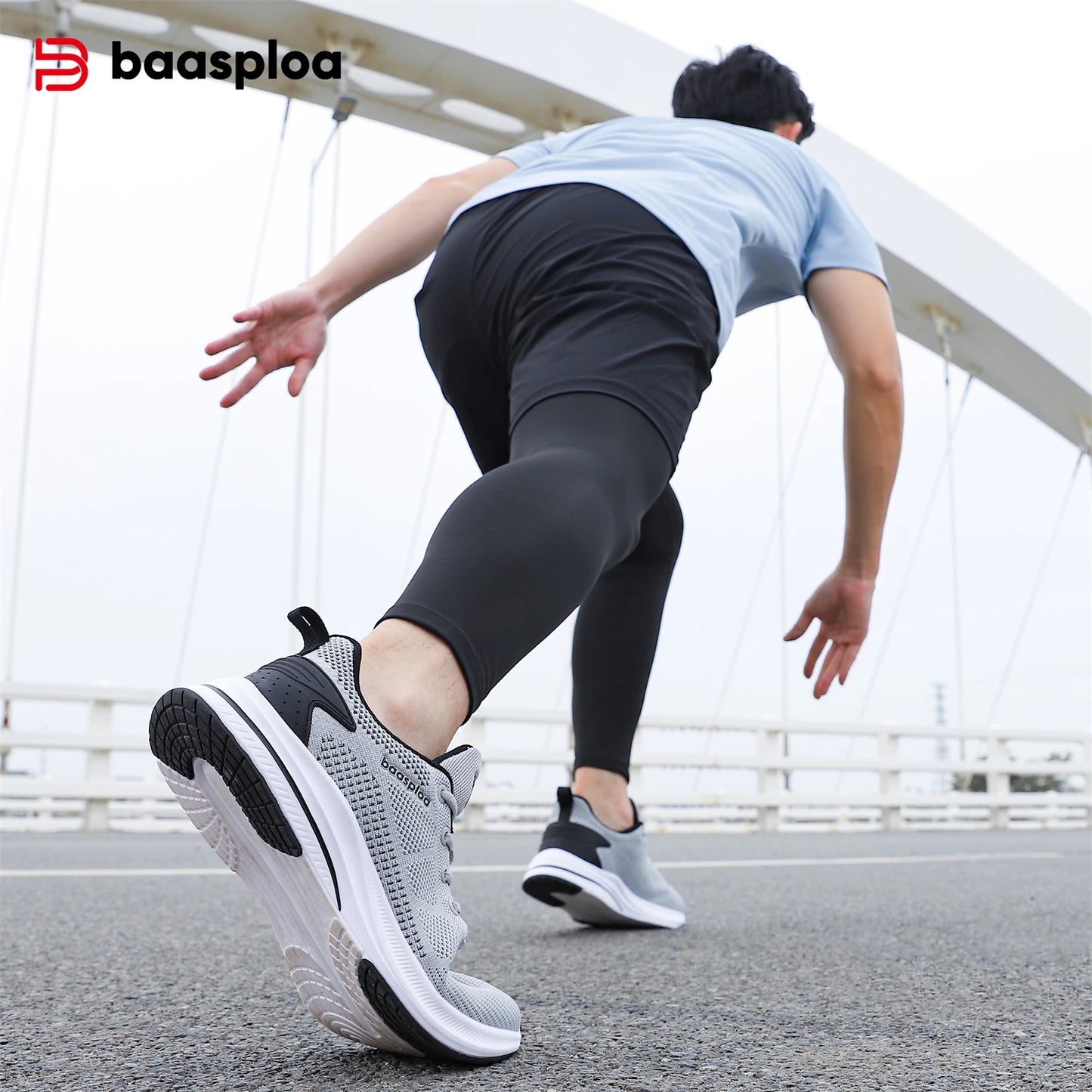 Baasploa Scarpe Da Corsa Uomo Leggere In Mesh Traspiranti Con Lacci Per Attività All Aperto