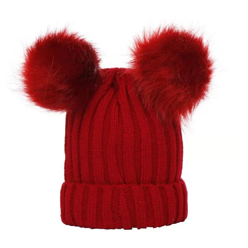 Cappello Invernale Da Donna Lavorato A Maglia Con Pompon In Pelliccia Sintetica Caldo Berretto Natalizio Per Ragazza