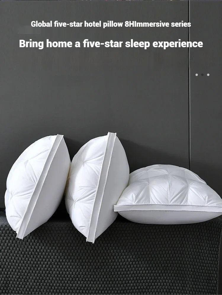 Cuscini comodi per dormire Cuscino per hotel a 5 stelle Cuscino tridimensionale morbido lavato bilaterale in tinta unita Cuscini per dormire