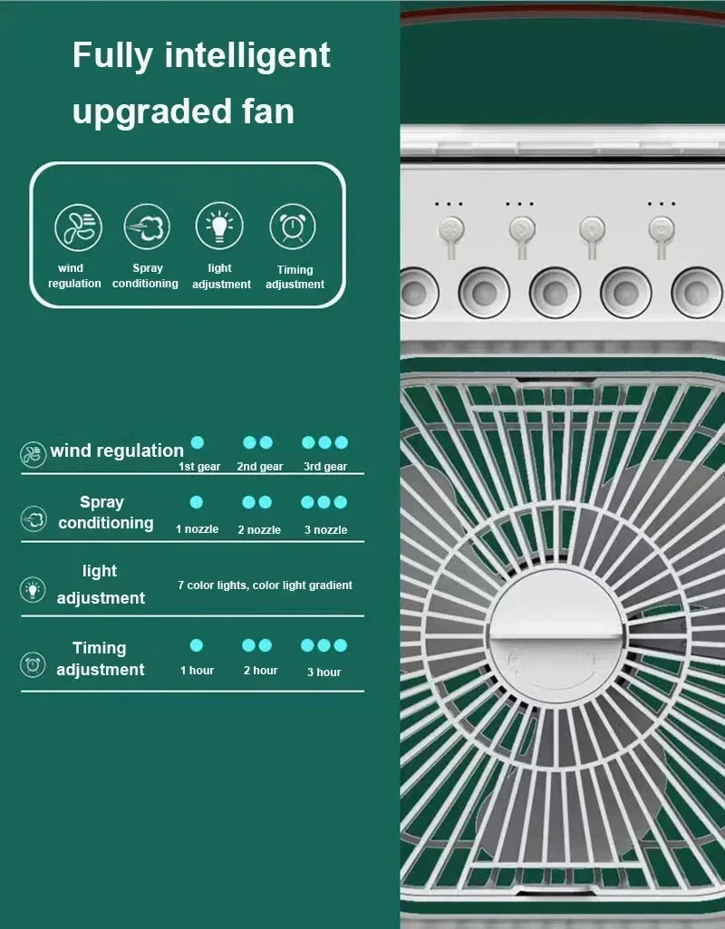 Ventilatore 3 In 1 Condizionatore D Aria Portatile Domestico Umidificatore LED Luce Notturna Per Ufficio Casa