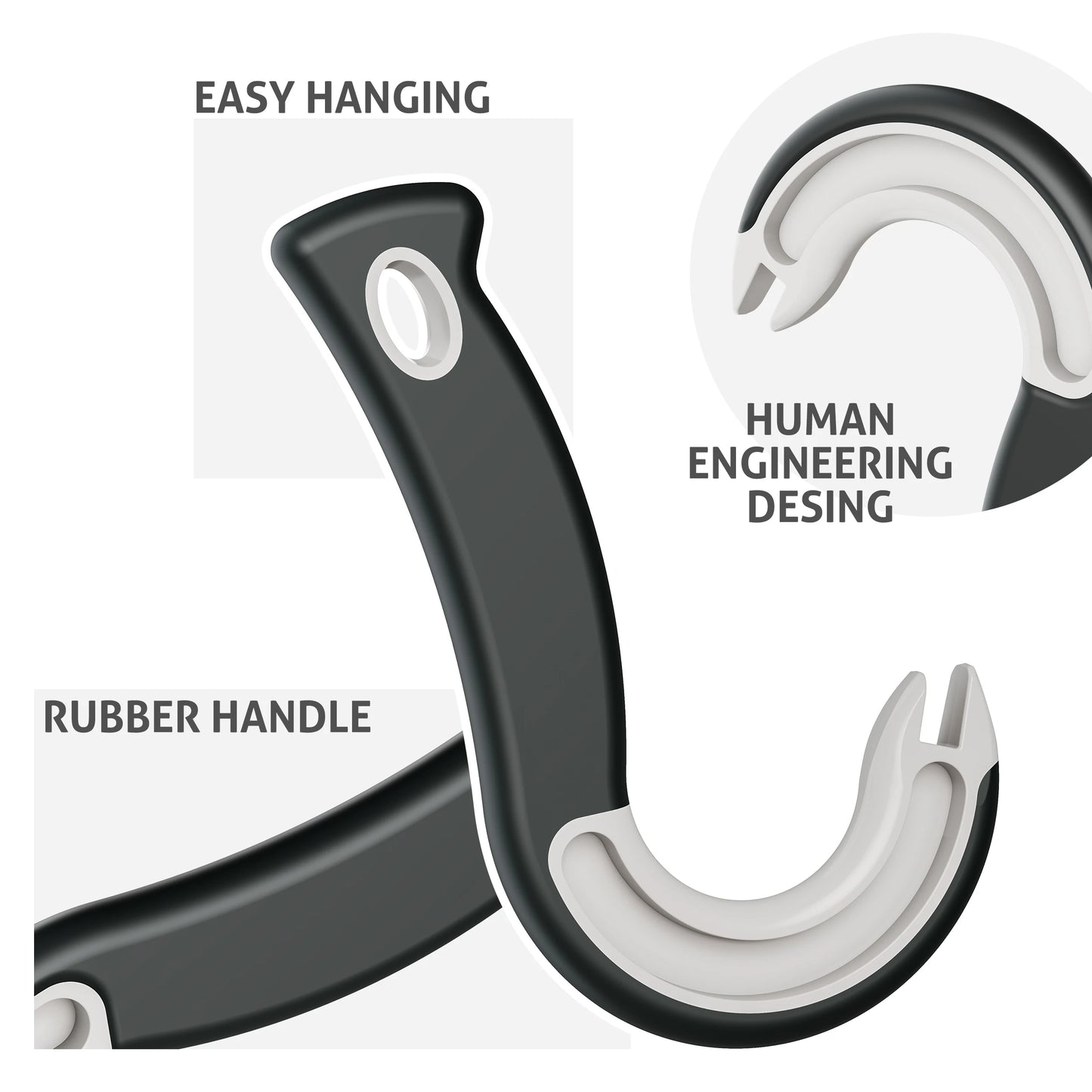 Apriscatole Easy Grip Con Gancio Presa Stabile Design Ergonomico In Plastica Resistente Per Uso Domestico E Ristorazione