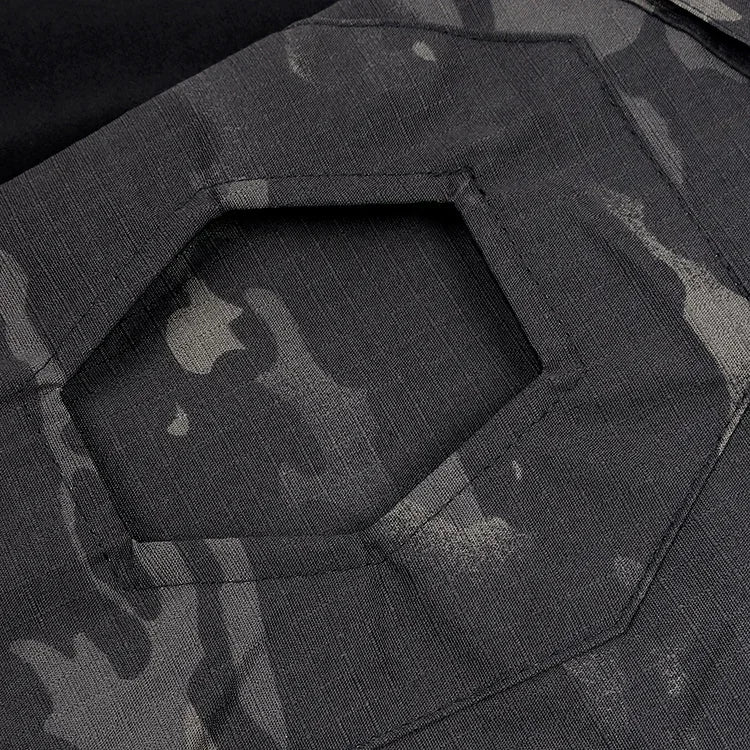 Camicie Tattiche Esterno A Maniche Lunghe Con Cerniera Quarter Zip Ripstop Cotone Resistente Camouflage Per Airsoft Uomo