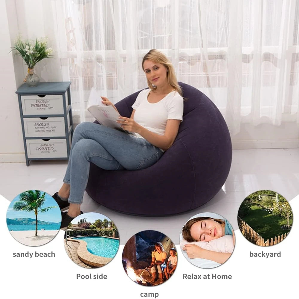 Grandi Divani Gonfiabili In PVC Azulblanco Per Soggiorno Campeggio Lettino Sedie Pouf Tatami