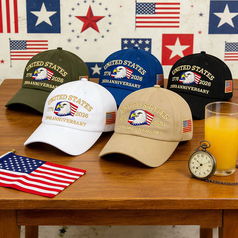 Cappello Patriottico 250esimo Anniversario USA Con Aquila Ricamata Unisex Berretto Da Baseball Elegante
