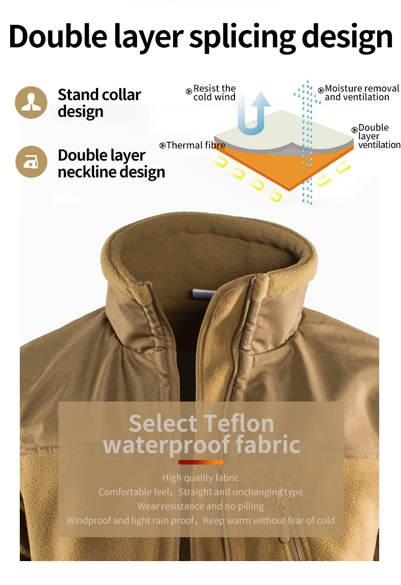 Giacca Invernale Tattica Militare In Pile Caldo Mimetico Cappotto Da Uomo Da Safari Outwear Abbigliamento Outdoor