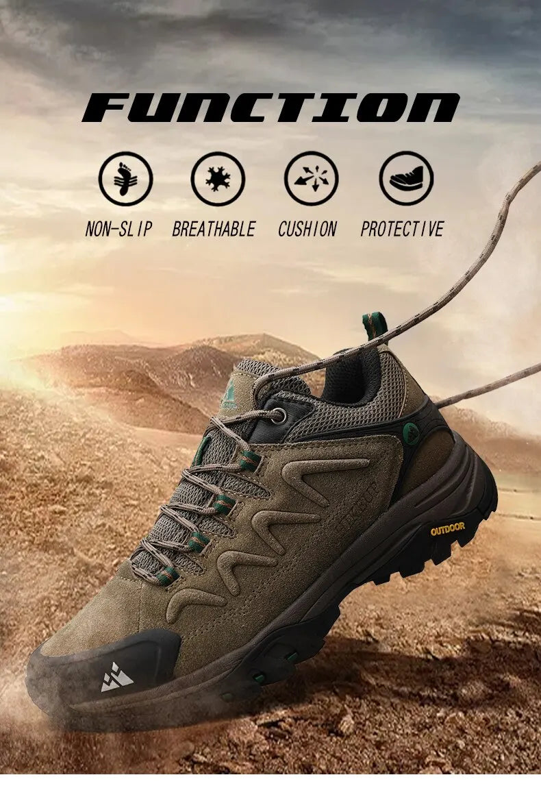 Scarpe Da Trekking Da Uomo In Pelle Hikeup Traspiranti Scarpe Da Ginnastica Da Trekking Turistiche Per Trail E Montagna