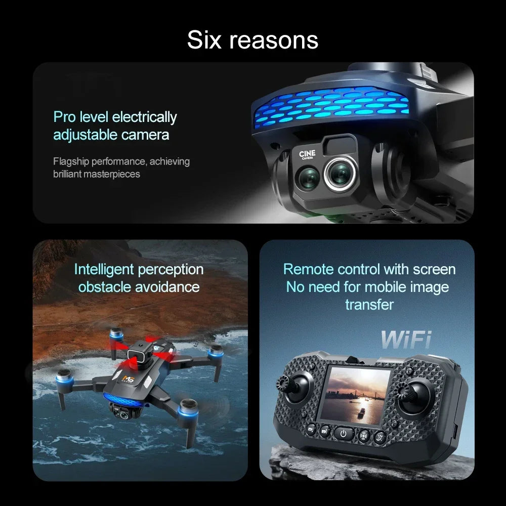 Drone Lenovo M6 8K Pro Con WiFi 5G FPV Fotocamera 4K HD Per Riprese Aeree Professionali Telecomando Con Schermo