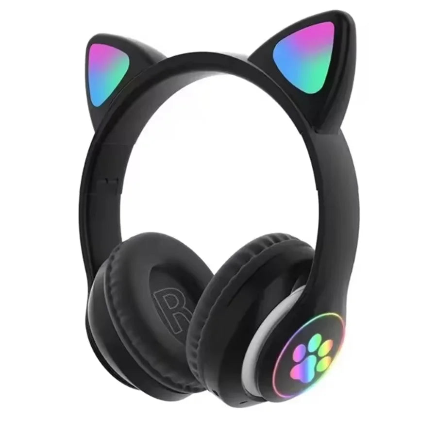 Cuffie Wireless Per Gatti Con Orecchie Di Gatto RGB Microfono Cancellazione Del Rumore Musica Stereo Regalo Ideale