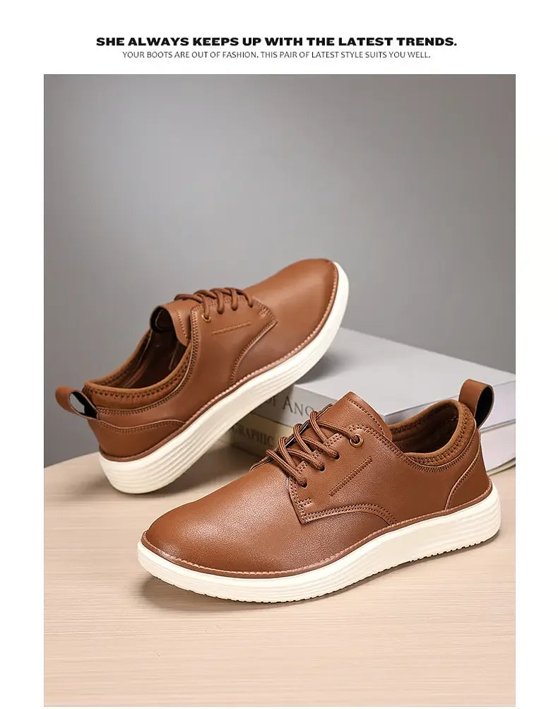 Scarpe Uomo Sportive Casual Alla Moda In Pelle Traspiranti e Comode Marrone Scarpe da Golf e Formali