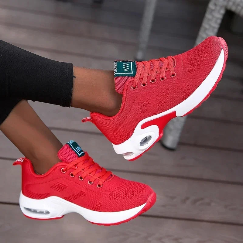 Scarpe da Ginnastica con Plateau da Donna Traspiranti in Mesh Per Corsa Tennis Estive Robuste 2024