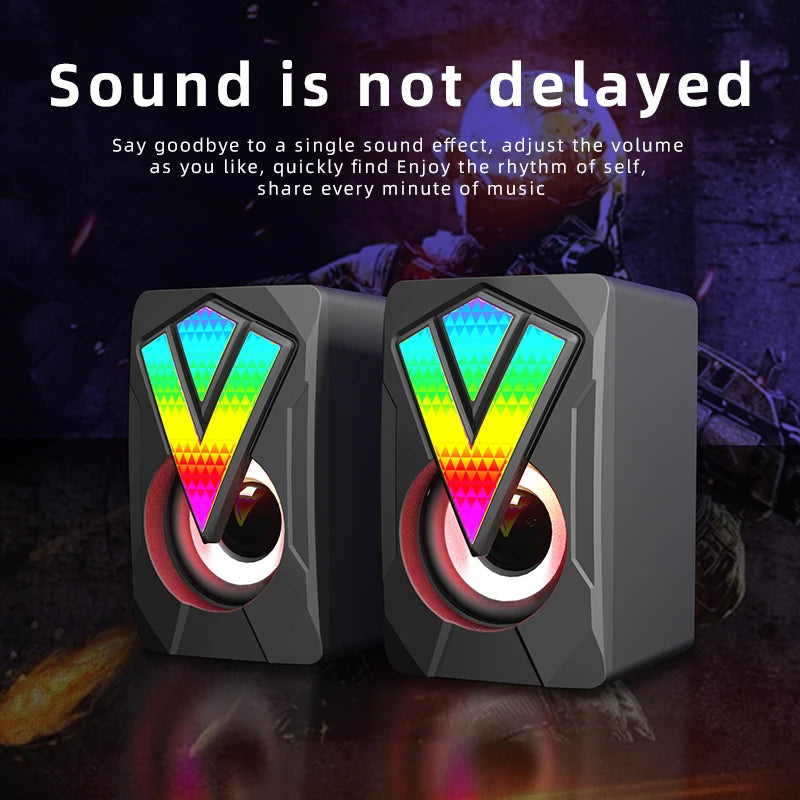 Altoparlanti Da Gioco RGB Cablati Per PC Con Subwoofer Musica Surround Stereo Desktop Computer Mini Altoparlanti