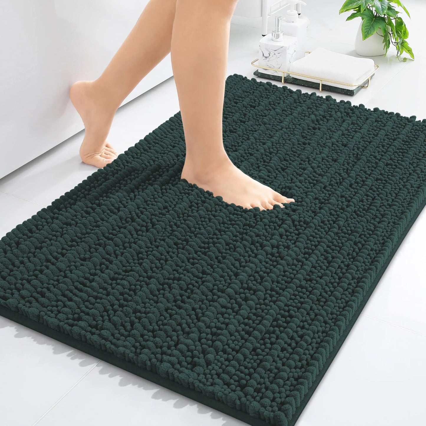 Kitinjoy Tappetino Da Bagno Lusso Assorbente Morbido E Spesso In Peluche Antiscivolo Grande Per Doccia