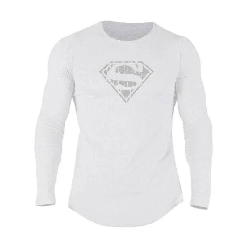 Maglietta Sportiva a Maniche Lunghe Uomo Traspirante per Allenamento Palestra Fitness Bodybuilding Moda Casual Solida