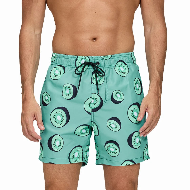 Pantaloncini Uomo Ad Asciugatura Rapida A Righe Verticali Traspiranti Con Fodera In Rete Taglie Forti Spiaggia Surf
