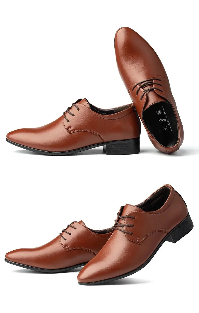 Scarpe Da Uomo In Pelle Primavera Autunno Formali Da Lavoro Punta A Punta Traspiranti Pelle Verniciata Rossa Lucida